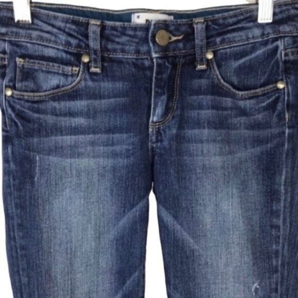Paige skyline ankle peg distressed blue jeans size 23 - Picture 2 of 8